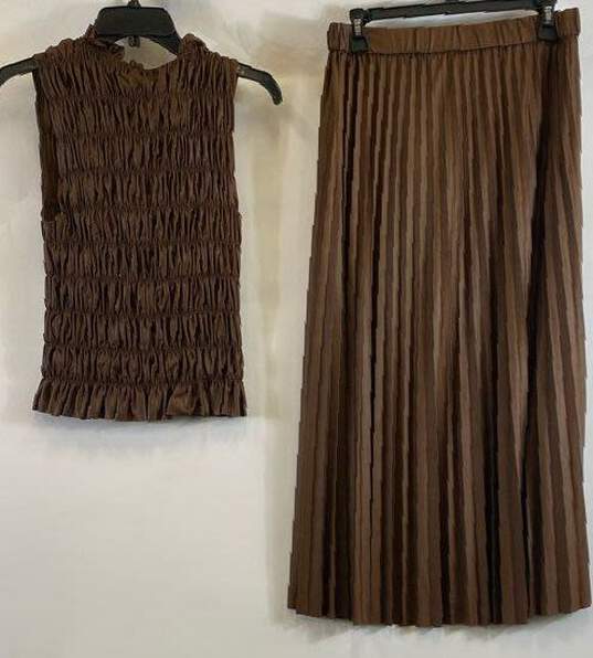 Marc NY Women's Brown 2 Piece Skirt Set- S NWT image number 2