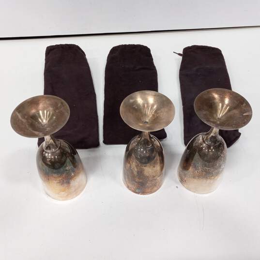Set of 3 Metal Wine Goblets in Bags image number 4