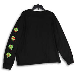 Womens Black Graphic Print Crew Neck Long Sleeve Pullover Sweatshirt Sz 3X alternative image