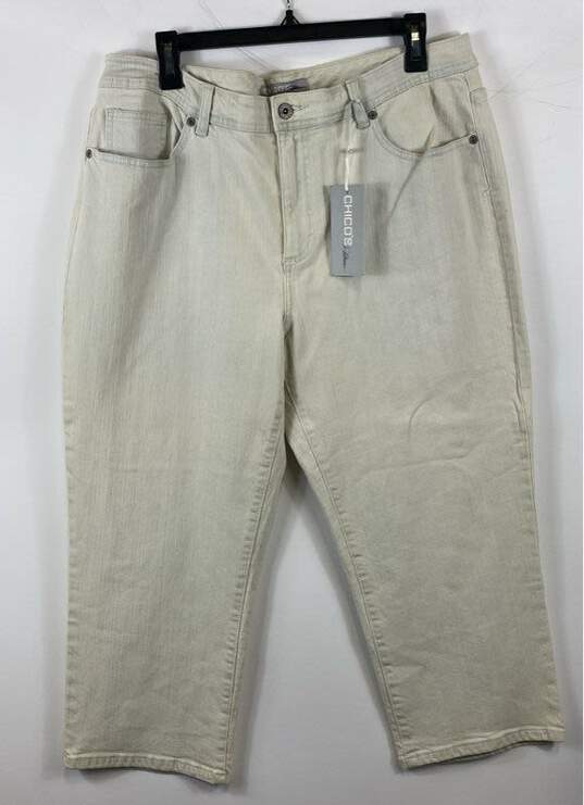 Chico's Ivory Cropped Jeans - Size 3 image number 1