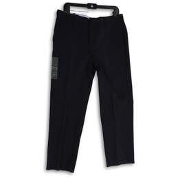 NWT Womens Black Flat Front Slash Pocket Dress Pants Size 34 x 29