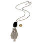 Designer Kendra Scott Silver-Tone Rayne Tassel Oval Shape Pendant Necklace image number 4
