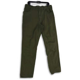 Mens Green Denim 5-Pocket Design Straight Leg Work Pants Size 36x36