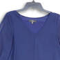Womens Blue V-Neck Flirty Hem Long Sleeve Give Me a Shift Dress Size XS image number 3