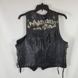 Cheli's Women Black Leather Vest M alternative image