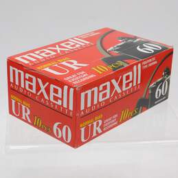 Lot of 10 New Sealed MAXELL UR 60 Minute Blank AUDIO CASSETTE TAPES Normal Bias