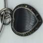 Sterling Silver Marcasite FW Pearl Onyx Inlay Blue Semi Necklace Bundle 3pcs 25.5g image number 5