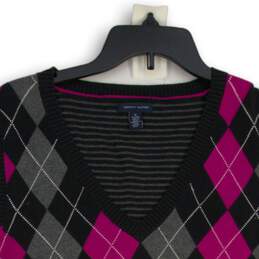 Tommy Hilfiger Womens Multicolor Argyle V-Neck Sleeveless Vest Size XL alternative image