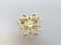 Vintage 10K Yellow Gold Sapphire Floral Swirl Brooch 2.0g image number 5