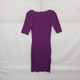 Bebe Purple Ribbed Knit Bodycon Midi Dress WM Size XS alternative image