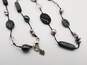 Silpada 925 Sterling Silver Necklace w/ Onyx Agate Shell 35.5in Long 45.4g RB017 image number 4