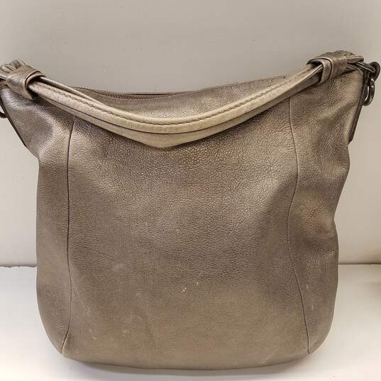 COACH 14783 Kristin Gray Metallic Leather Medium Tote Bag image number 3