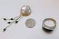 Sterling Silver Onyx & Black Crystal Modernist Jewelry 30.5g image number 5