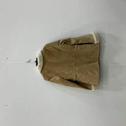 Womens Beige Long Sleeve Fur Spread Collar Pocket Full-Zip Jacket Size M alternative image