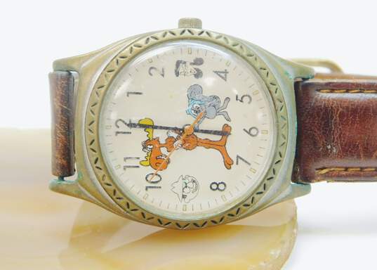 Vintage Fossil Rocky & Bullwinkle Limited Edition Leather Watch 31.2g image number 2