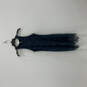 Womens Blue Lace Round Neck Sleeveless Keyhole Back Sheath Dress Size SP image number 1