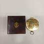 Gold Tone Compass w/Wooden Box image number 2