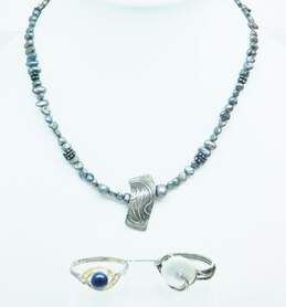 Or Paz & Artisan 925 Pearl & CZ Jewelry 19.9g
