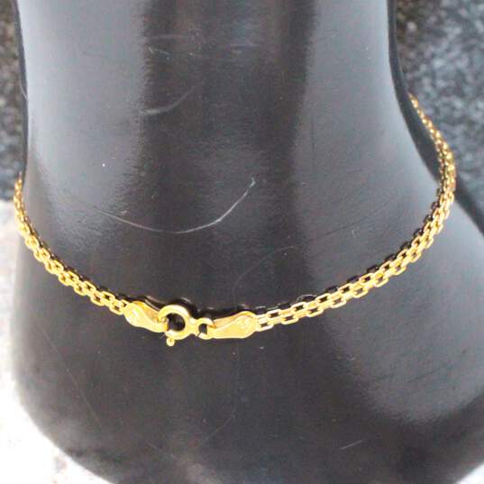 14K Yellow Gold Filigree & Rose Chain Bracelet - 3.7g image number 2