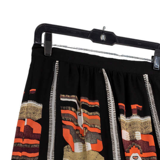 Womens Black Pink Printed Elastic Waist Side Slit Pull-On A-Line Skirt Sz S image number 3