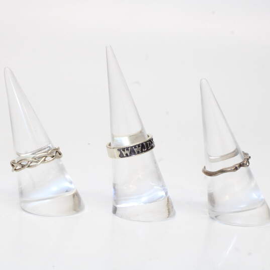 Assortment of 3 Sterling Silver Rings Size 6, 6.25, 7.75 - 6.4g image number 2