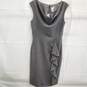 Cache Gray Sleeveless Drape Neck Cascade Ruffle Sheath Dress Women's Size 2 - NWT image number 1