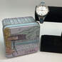 Designer Fossil ES-3297 Silver-Tone Leather Strap Analog Wristwatch W/ Box image number 1