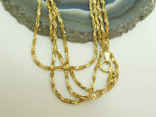 14K Gold Twisted Fancy Chain Necklace 3.2g image number 5