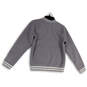 Womens Gray Raglan Sleeve Pockets Regular Fit Full-Zip Bomber Jacket Sz XS image number 2