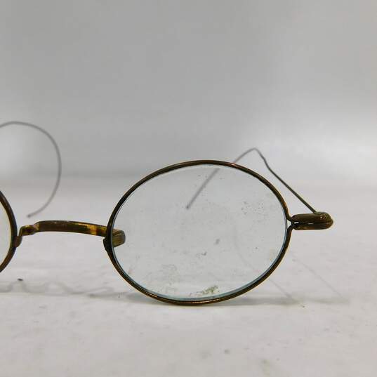 Antique Vintage SPA Wire Rim Eyeglasses Spectacles w/Case image number 2
