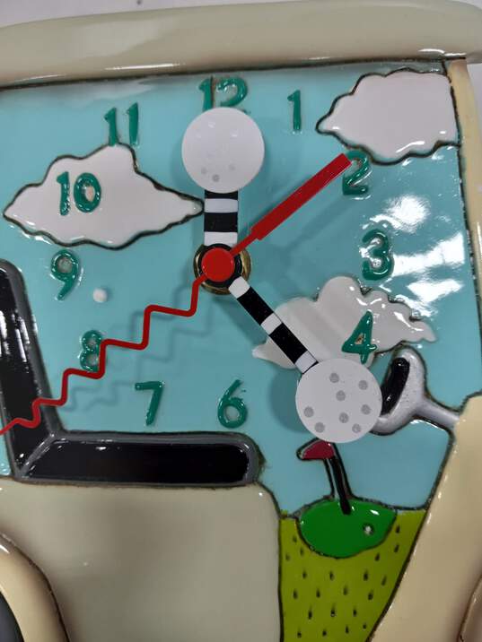 Allen Designs Stay the Course Golf Cart Pendulum Wall Clock image number 3