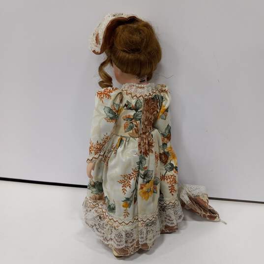 Porcelain Doll w/ Floral Lace Outfit image number 2