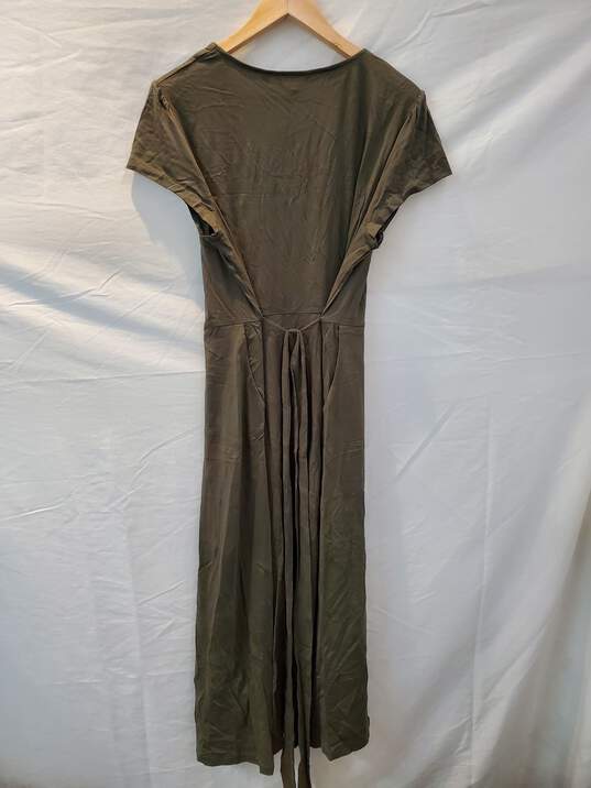 Boden Full Button Long Dark Green Dress Women's Size 14R NWT image number 2
