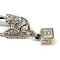 Designer Swarovski Silver-Tone Rhinestone Alphabet Fashionable Brooch Pin image number 2