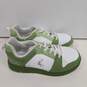 Boys White Green Lace Up Low Top Basketball Shoes Size 3 image number 3