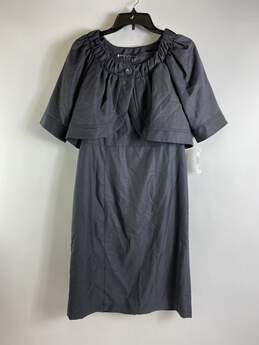 Nine West Women 2PC Gray Sleeveless Dress with Cape 10 NWT alternative image
