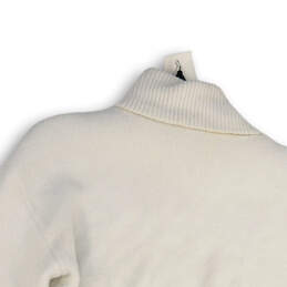Womens White Turtleneck Long Sleeve Cropped Pullover Sweater Size Small