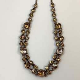 Designer Givenchy Gold-Tone Brown Iridescent Rhinestones Chain Necklace alternative image