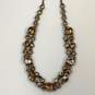 Designer Givenchy Gold-Tone Brown Iridescent Rhinestones Chain Necklace image number 2