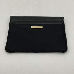 Womens Black Leather Magnetic Snap Flap Over Envelope Slim Clutch Wallet alternative image