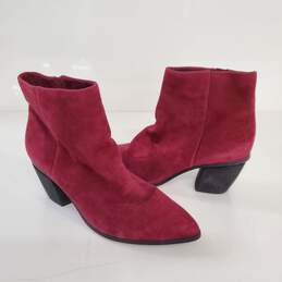 Vince Camuto Red Leather Zip Up Boots Size 7M