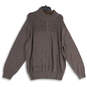 Mens Brown Knitted Long Sleeve Mock Neck Pullover Sweater Size XXL image number 1
