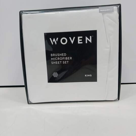 Malouf Woven Microfiber White Bedsheet Set IOB Universal Fit image number 1