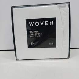 Malouf Woven Microfiber White Bedsheet Set IOB Universal Fit