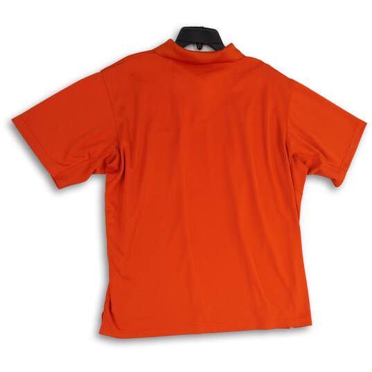 Mens Orange Spread Collar Short Sleeve Polo Shirt Size XXL/2TG image number 2