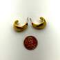 Designer Brighton Gold-Tone C Shape Glossy Stud Earrings image number 3