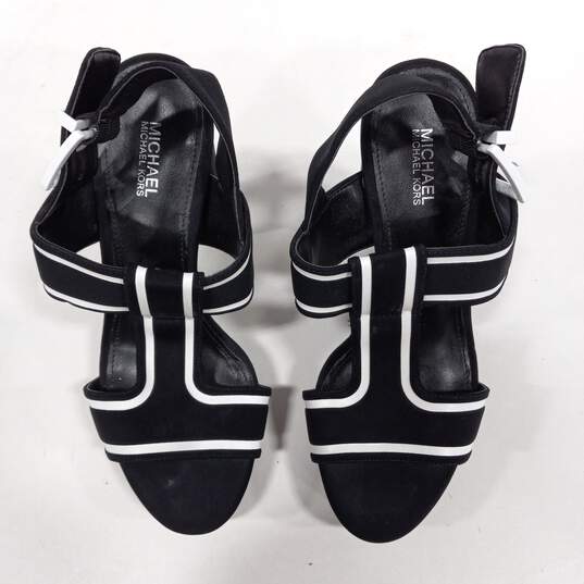 Women's Black Becker Contrast-Trim Platform Sandals Size 6 1/2M image number 3