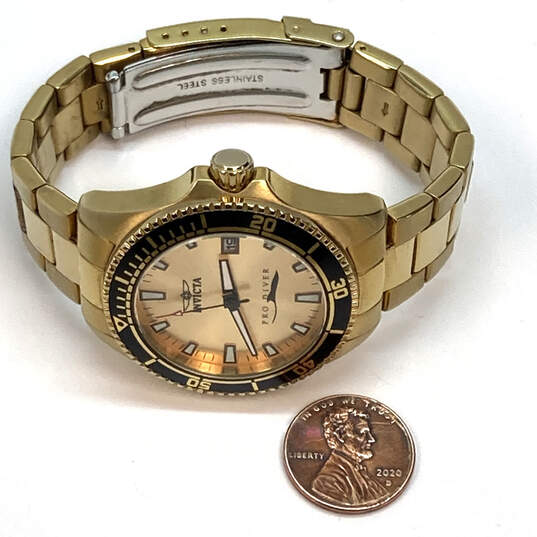 Mens Pro Diver Rose Gold Bracelet Strap Stainless Steel Analog Wristwatch image number 2