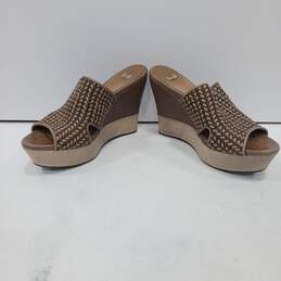 UGG Women's Doha Brown Leather Wedge Platform Sandals Size 9 alternative image