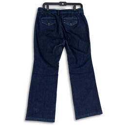 Womens Blue Dark Wash Pockets Stretch Denim Wide Leg Jeans Size 10 alternative image